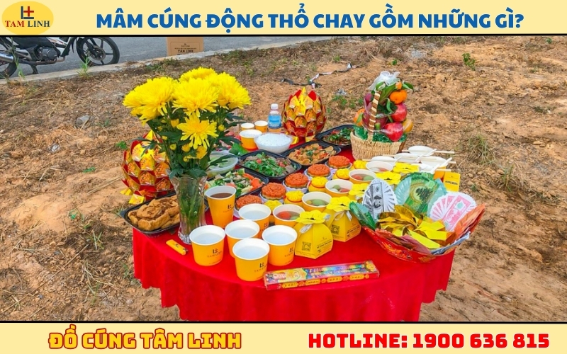 Mâm cúng động thổ chay gồm những gì