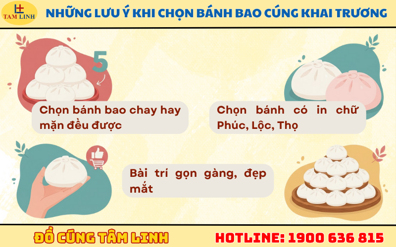 Những lưu ý khi chọn bánh bao cúng khai trương