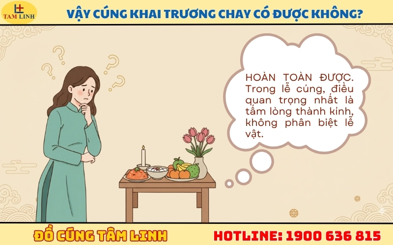 Vậy cúng khai trương chay có được không