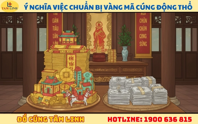 Ý nghĩa của việc chuẩn bị vàng mã cúng động thổ