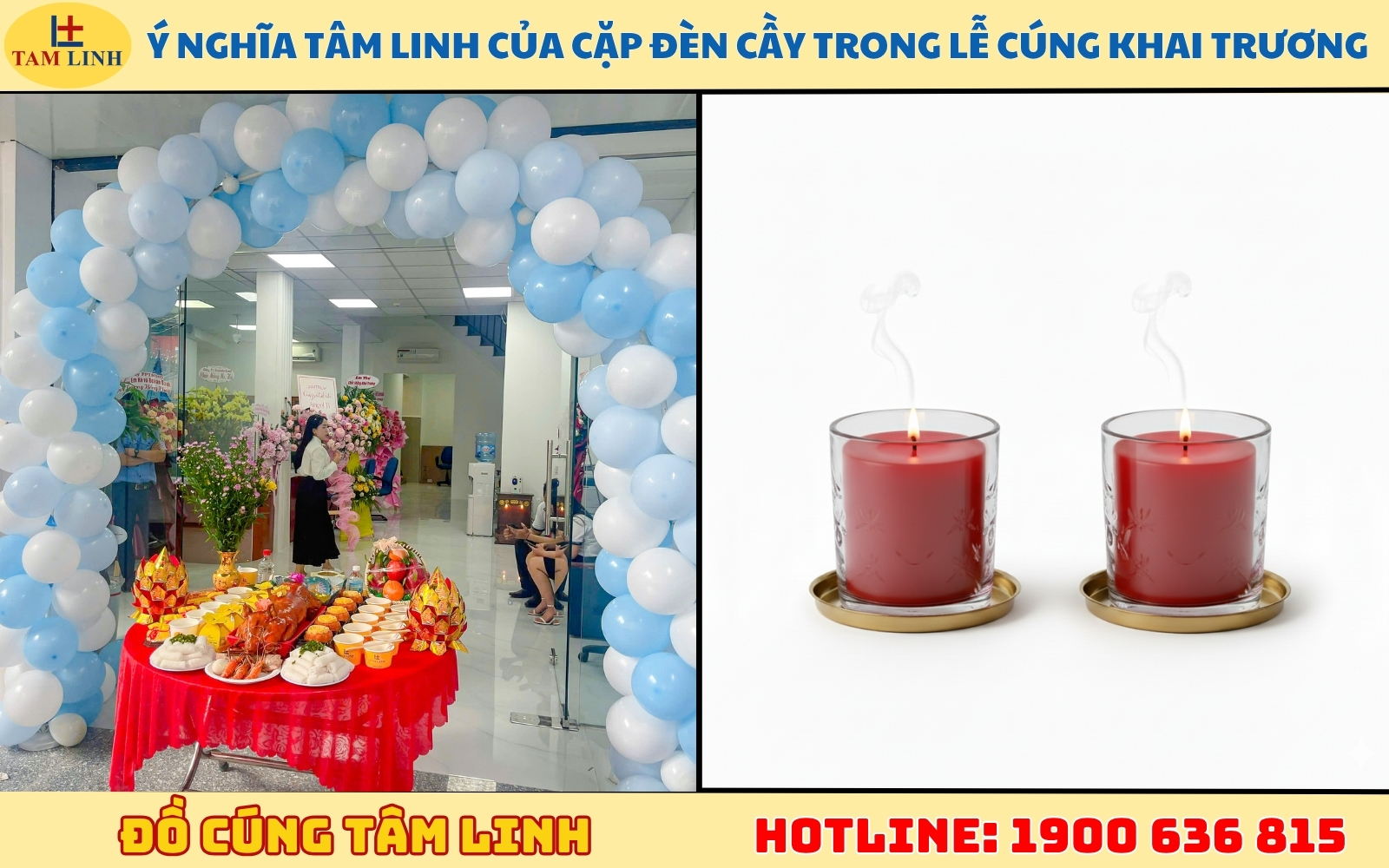 Ý nghĩa tâm linh của cặp đèn cầy trong lễ cúng khai trương