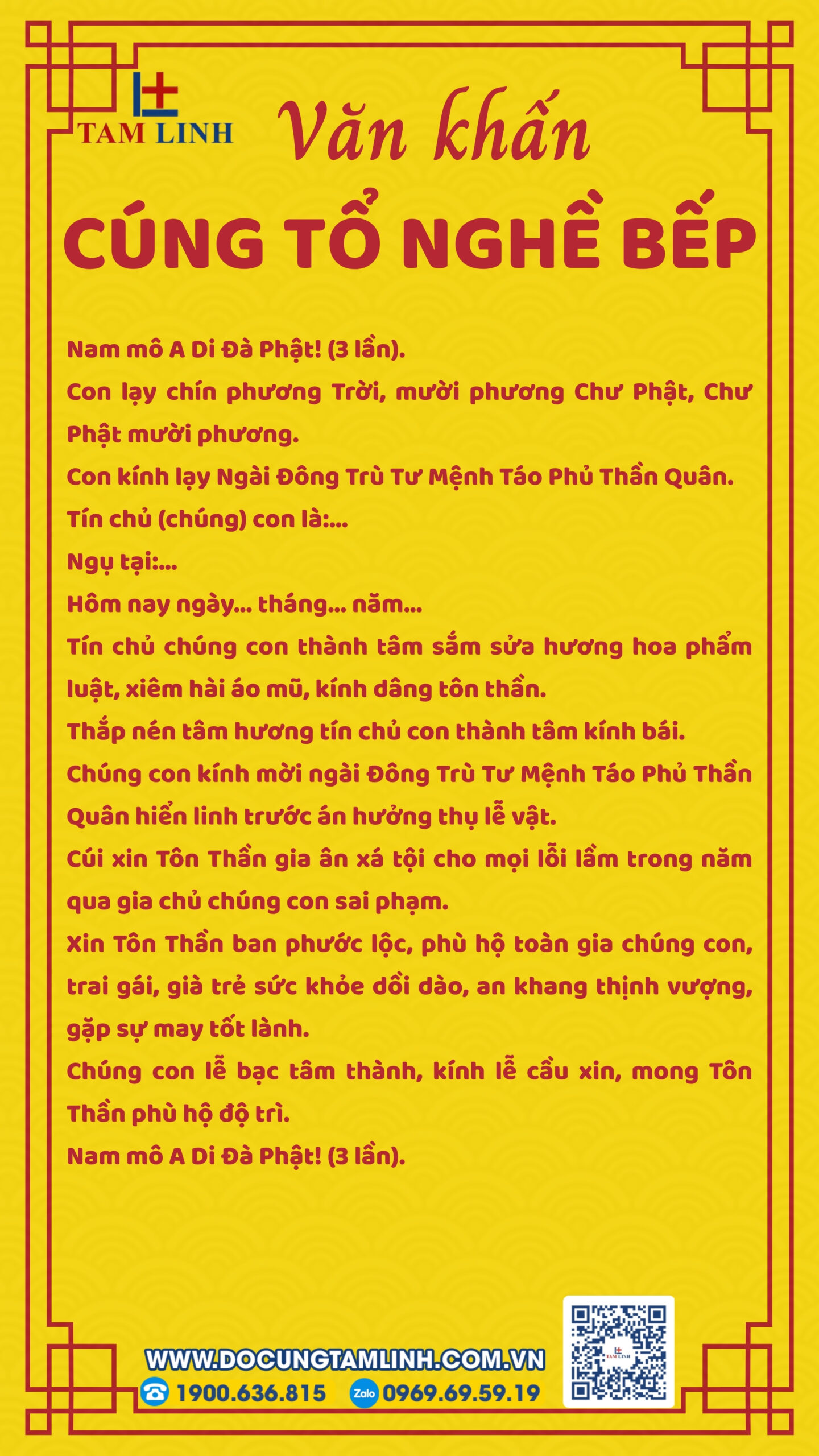 Bài cúng tổ nghề bếp chi tiết