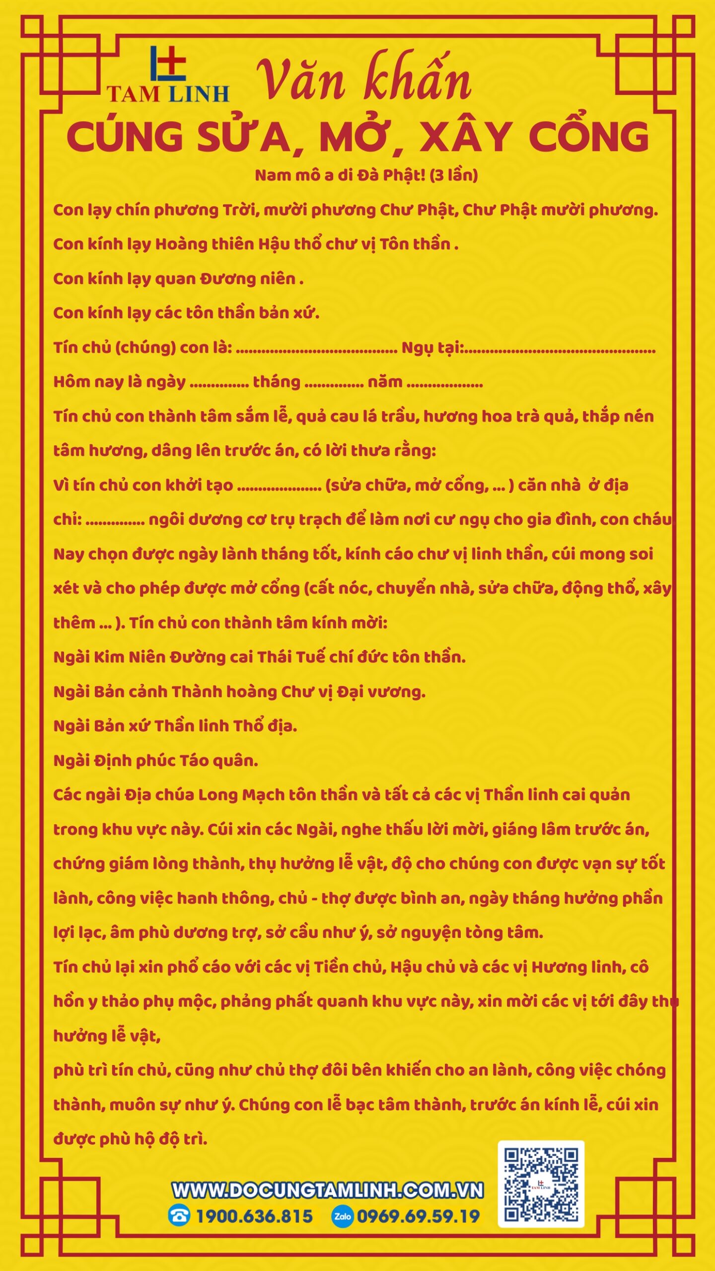 Bài văn khấn cúng động thổ xây cổng, làm hàng rào