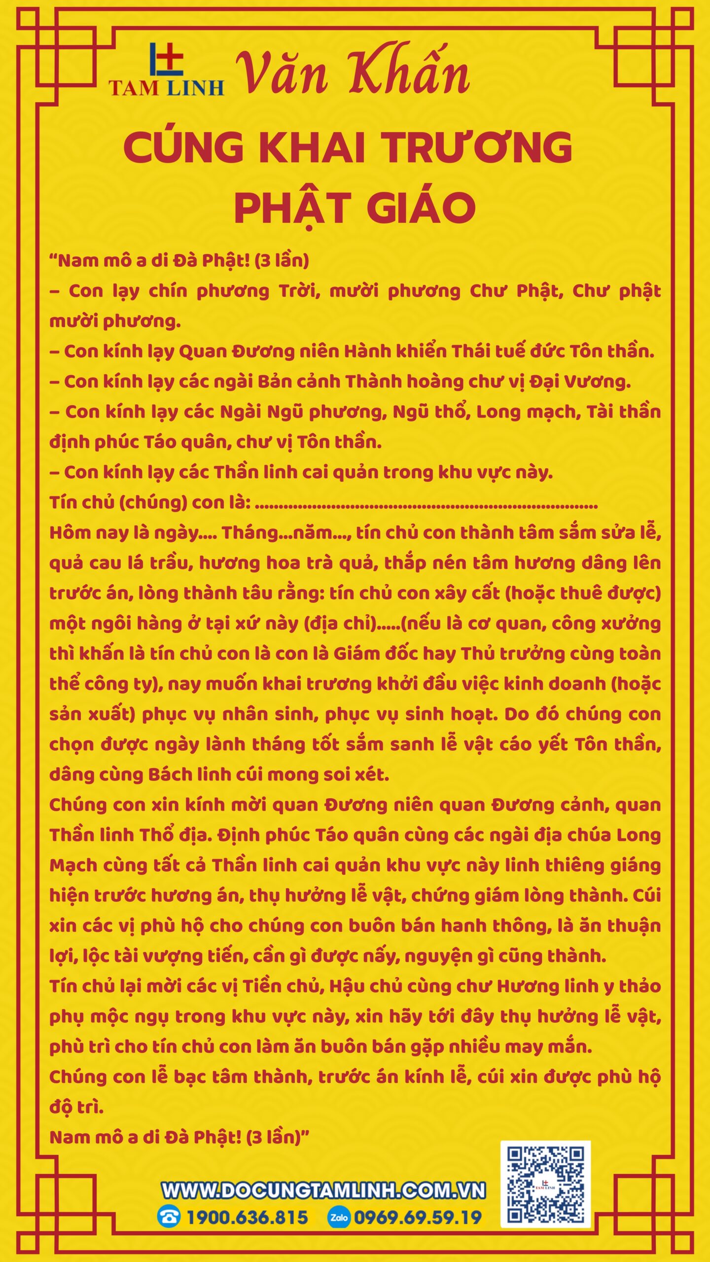 Bài văn khấn cúng khai trương Phật giáo chuẩn