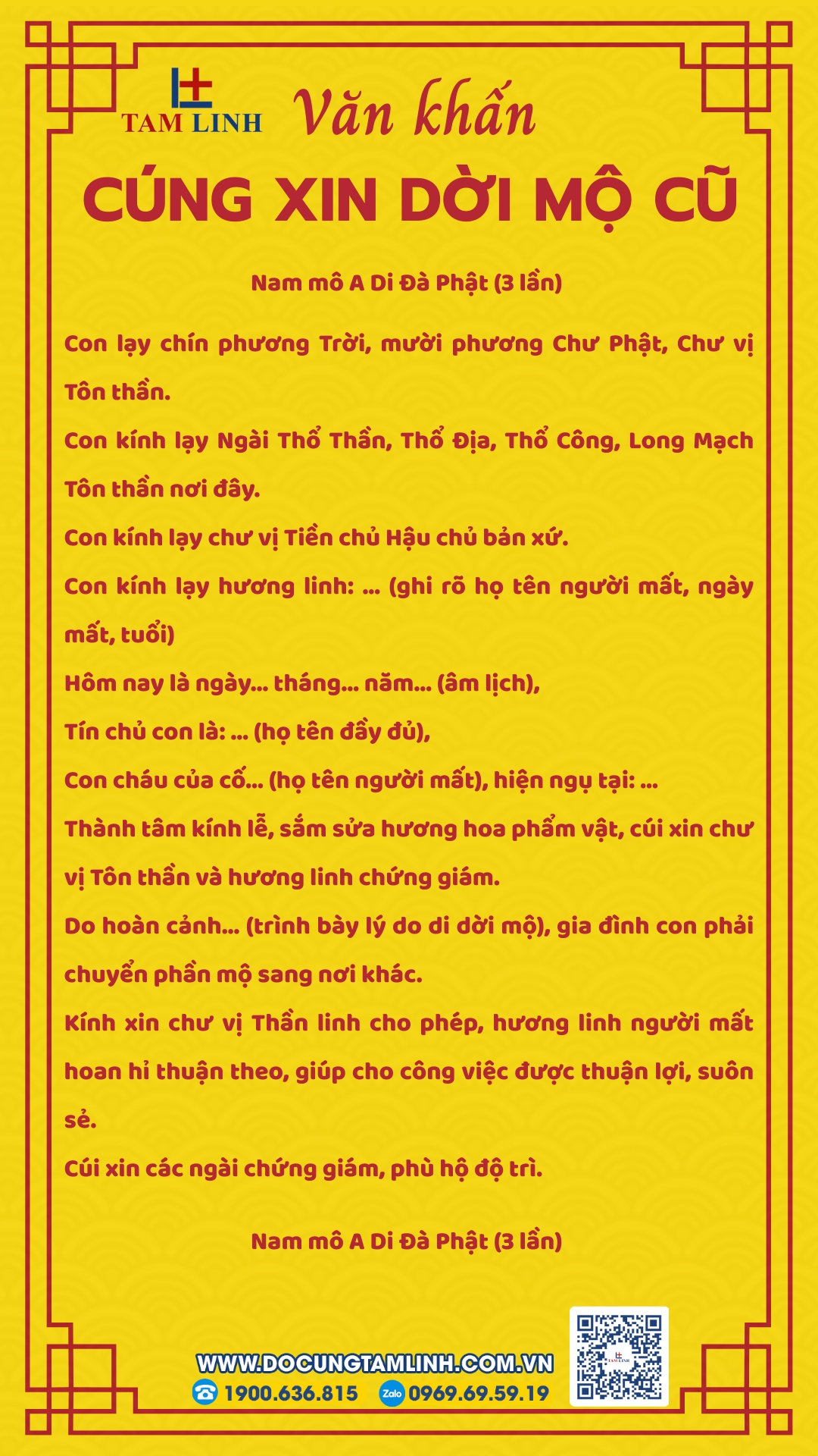 Bài Văn Khấn Xin Dời Mộ cũ