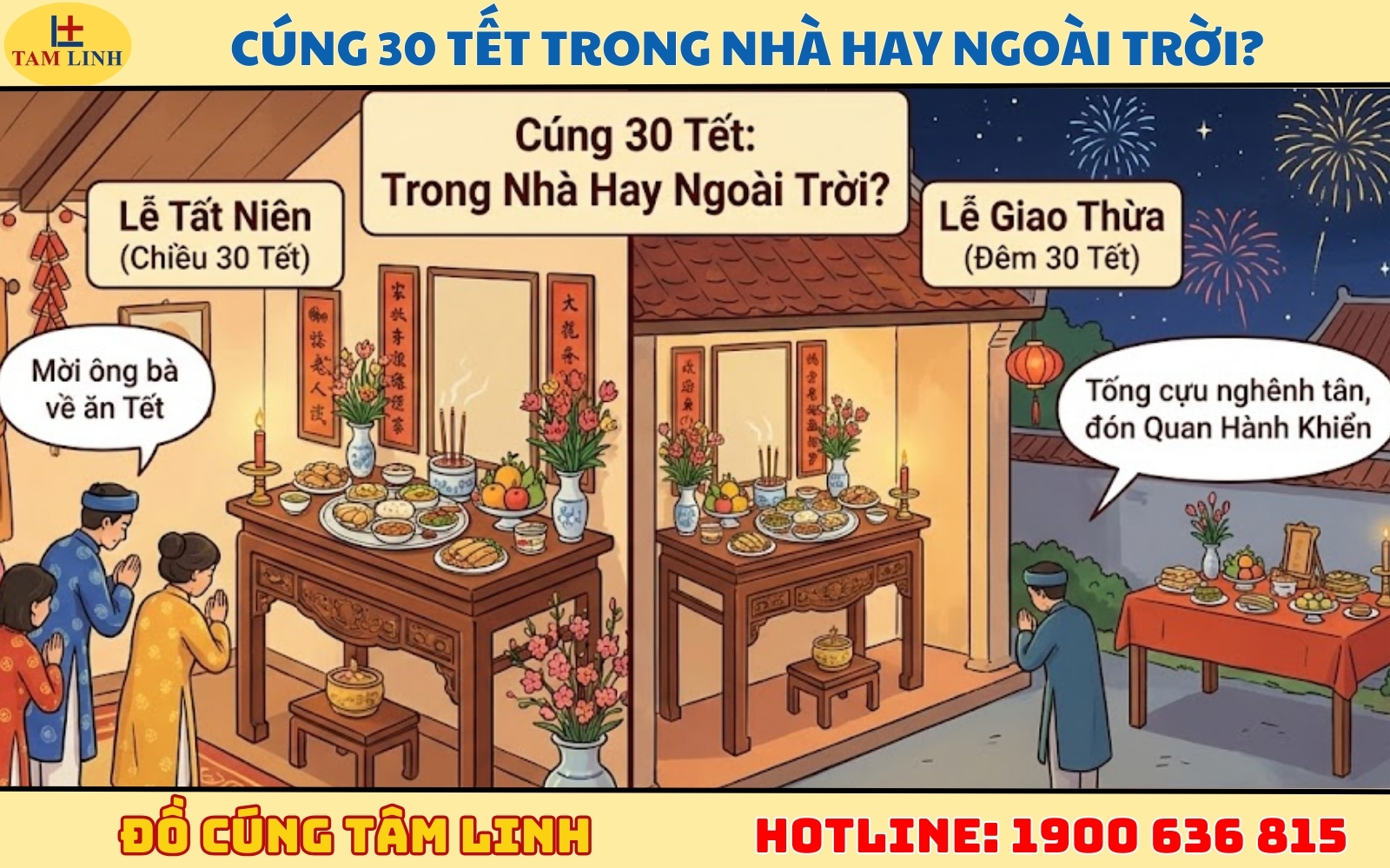 Cúng 30 Tết trong nhà hay ngoài trời