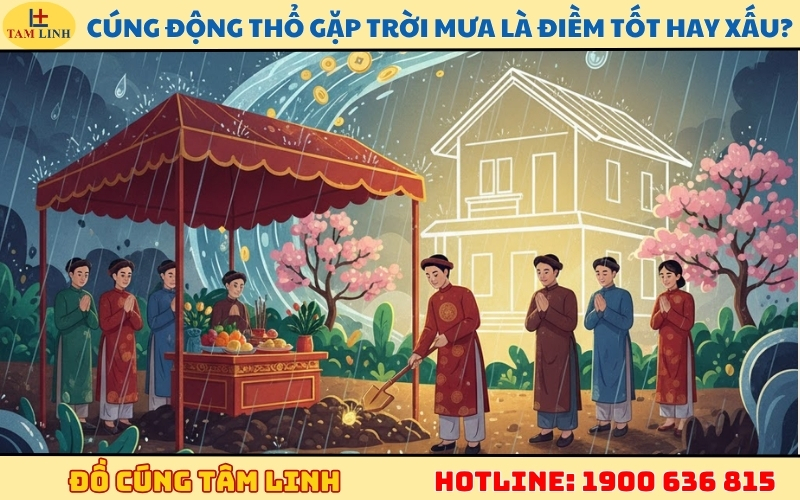 Giải thích cúng động thổ gặp trời mưa là điềm TỐT hay XẤU