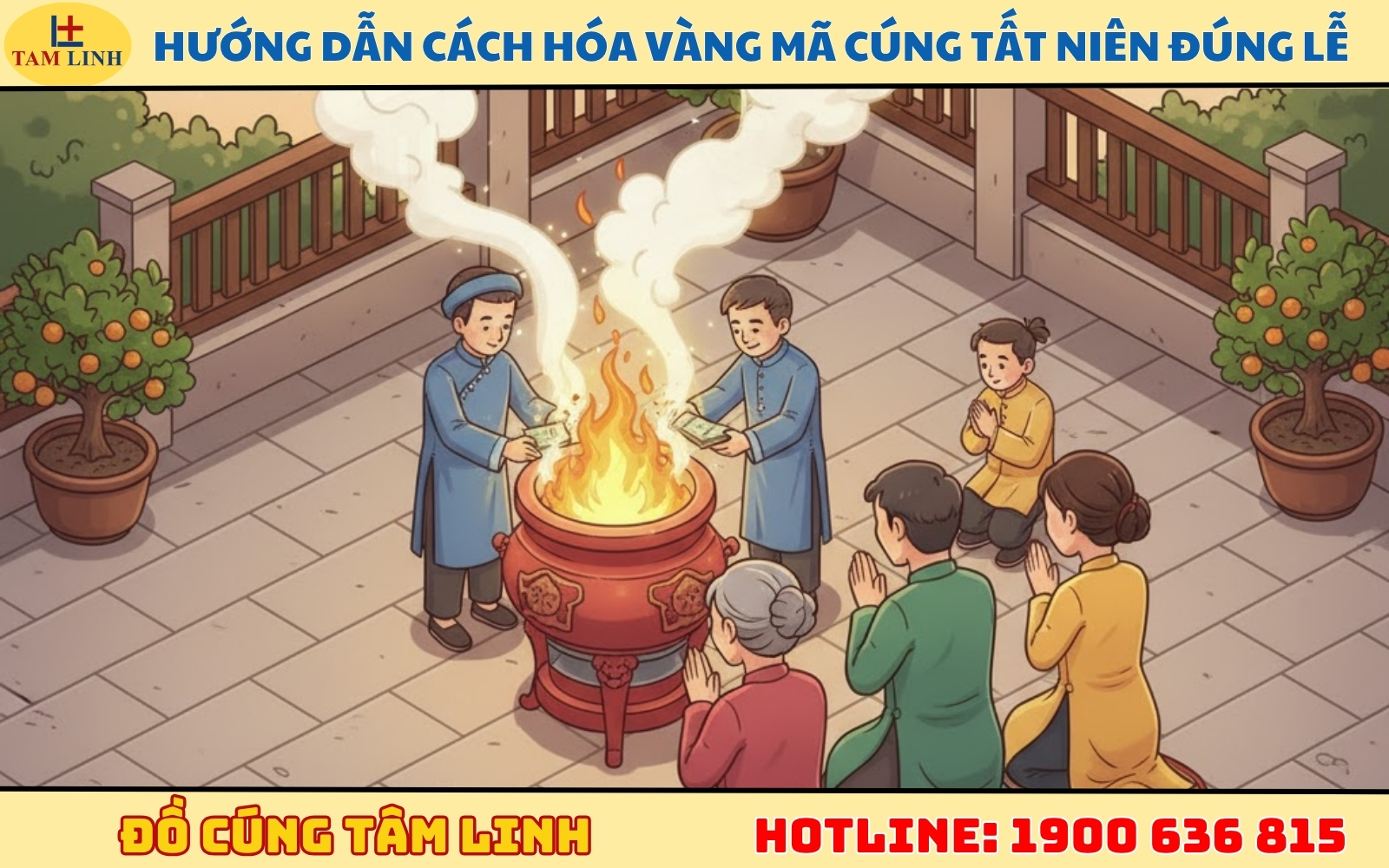 Hướng dẫn cách hóa vàng mã cúng tất niên đúng lễ
