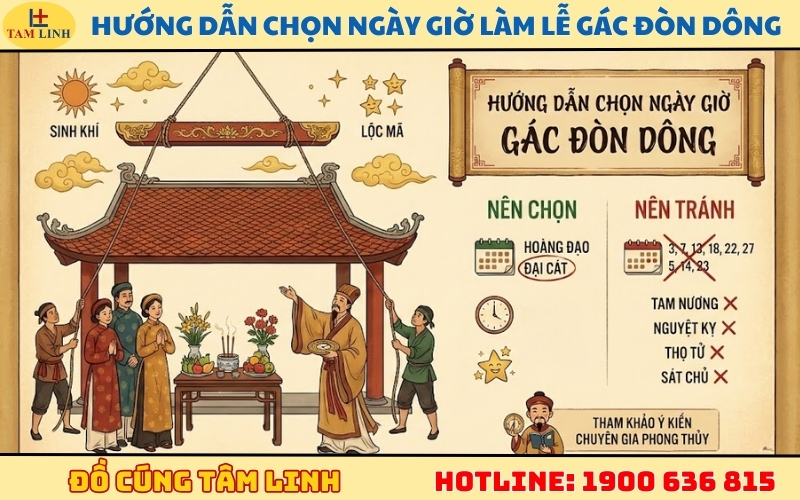 Hướng dẫn chọn ngày giờ làm lễ gác đòn dông