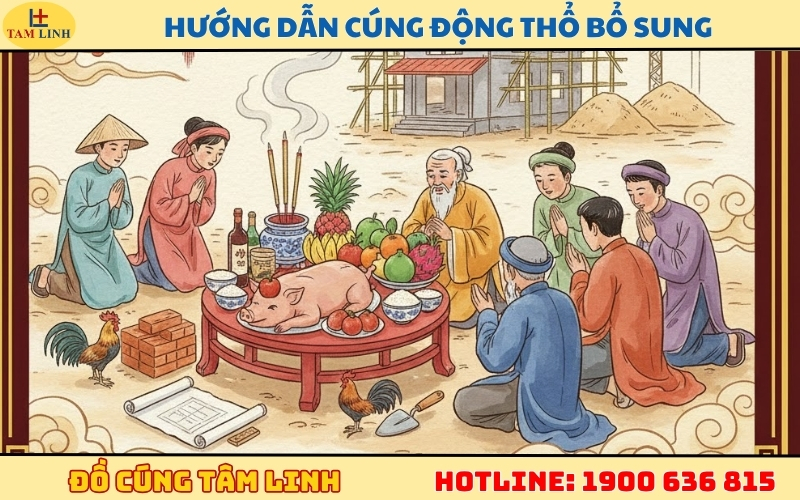 Hướng dẫn cúng động thổ bổ sung