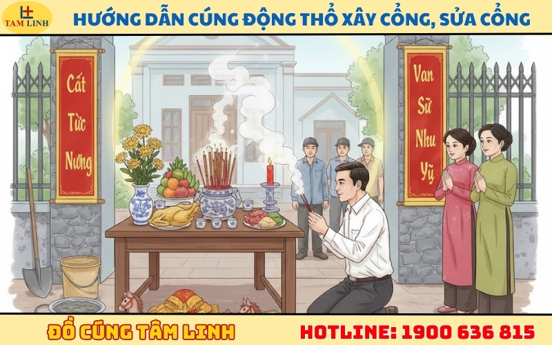 Hướng dẫn cúng động thổ xây cổng, sửa cổng