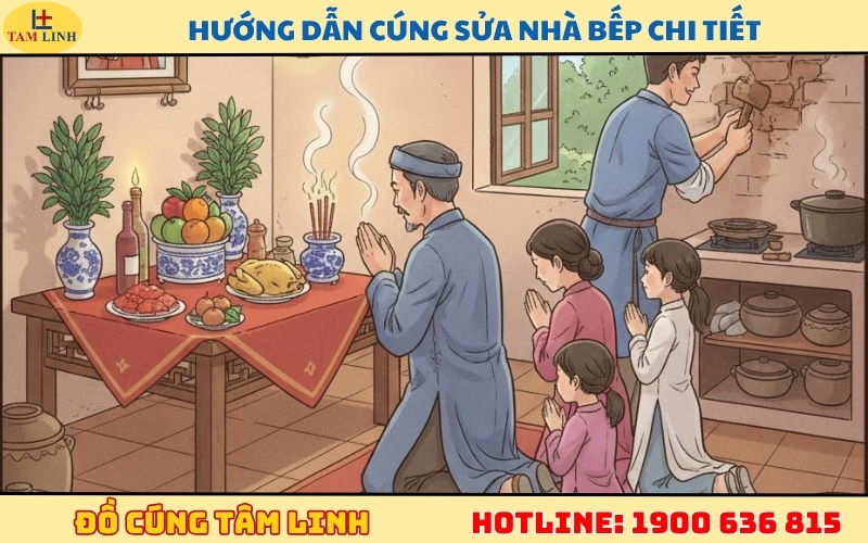 Hướng dẫn cúng sửa nhà bếp chi tiết