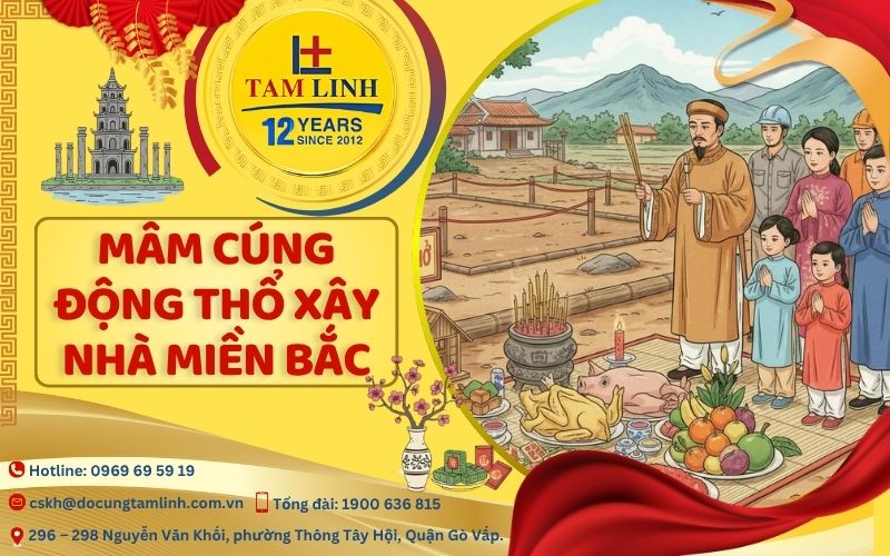 mâm cúng động thổ xây nhà miền bắc chuẩn