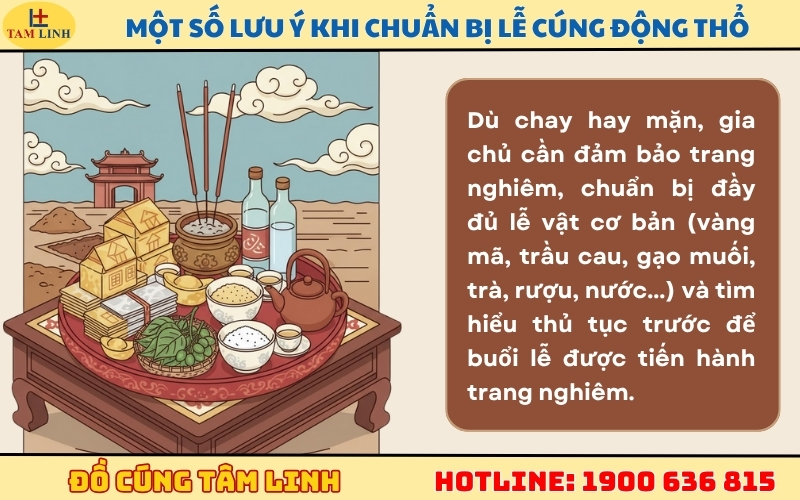 Một số lưu ý khi chuẩn bị lễ cúng động thổ
