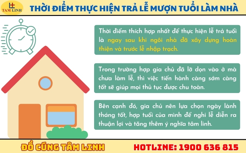 Thời điểm trả lễ mượn tuổi làm nhà