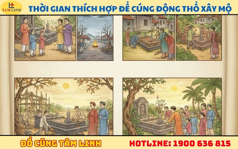 Thời gian thích hợp để cúng động thổ xây mộ