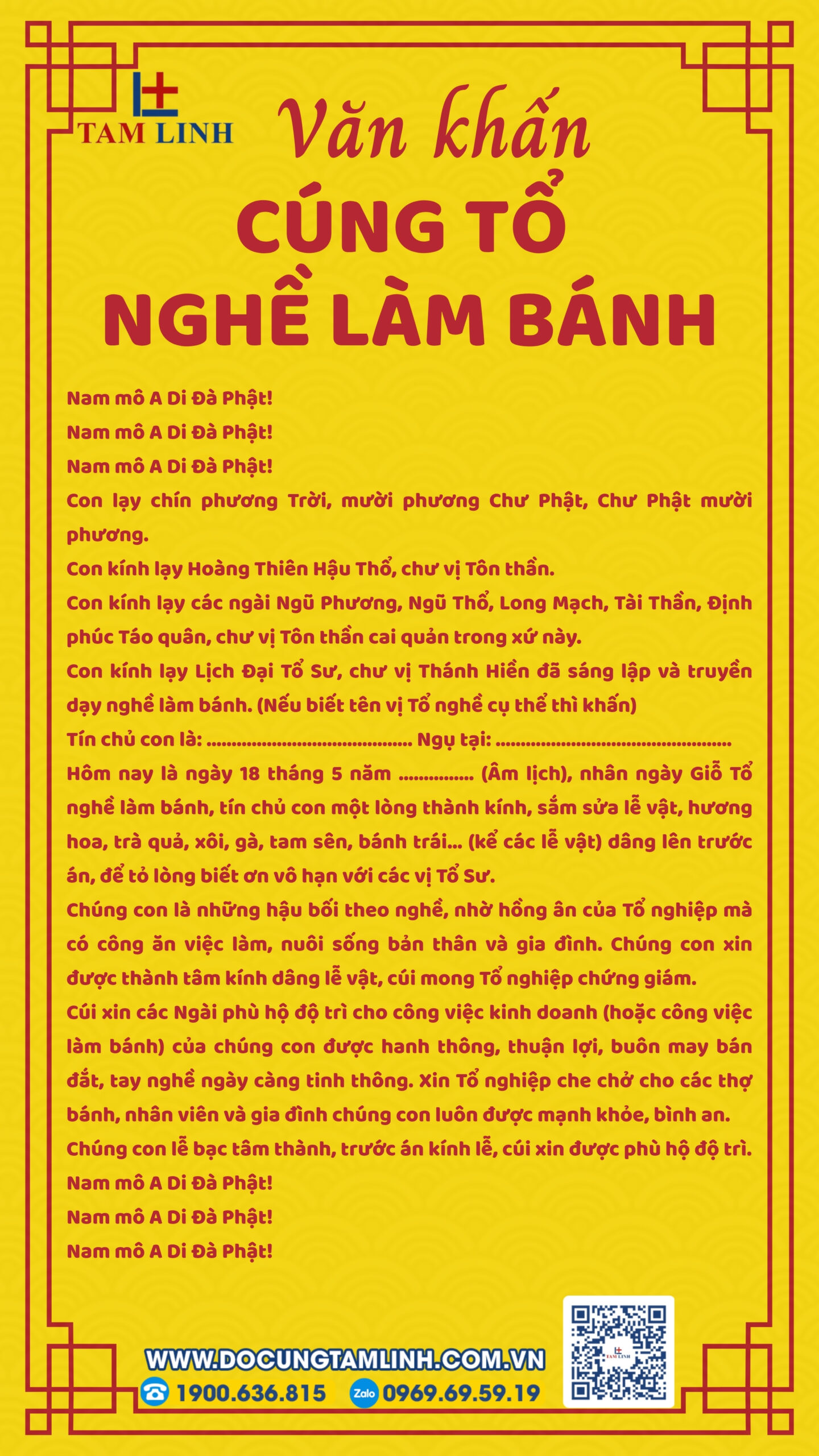 Văn khấn cúng tổ nghề làm bánh chuẩn nhất