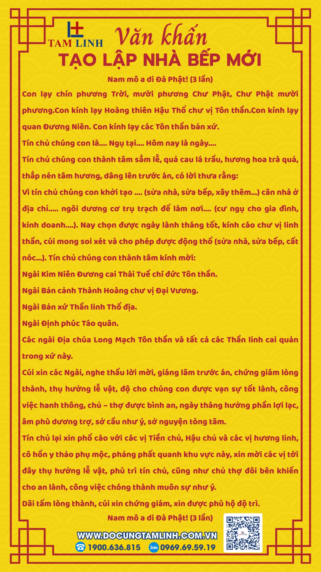 văn khấn tạo lập nhà bếp mới