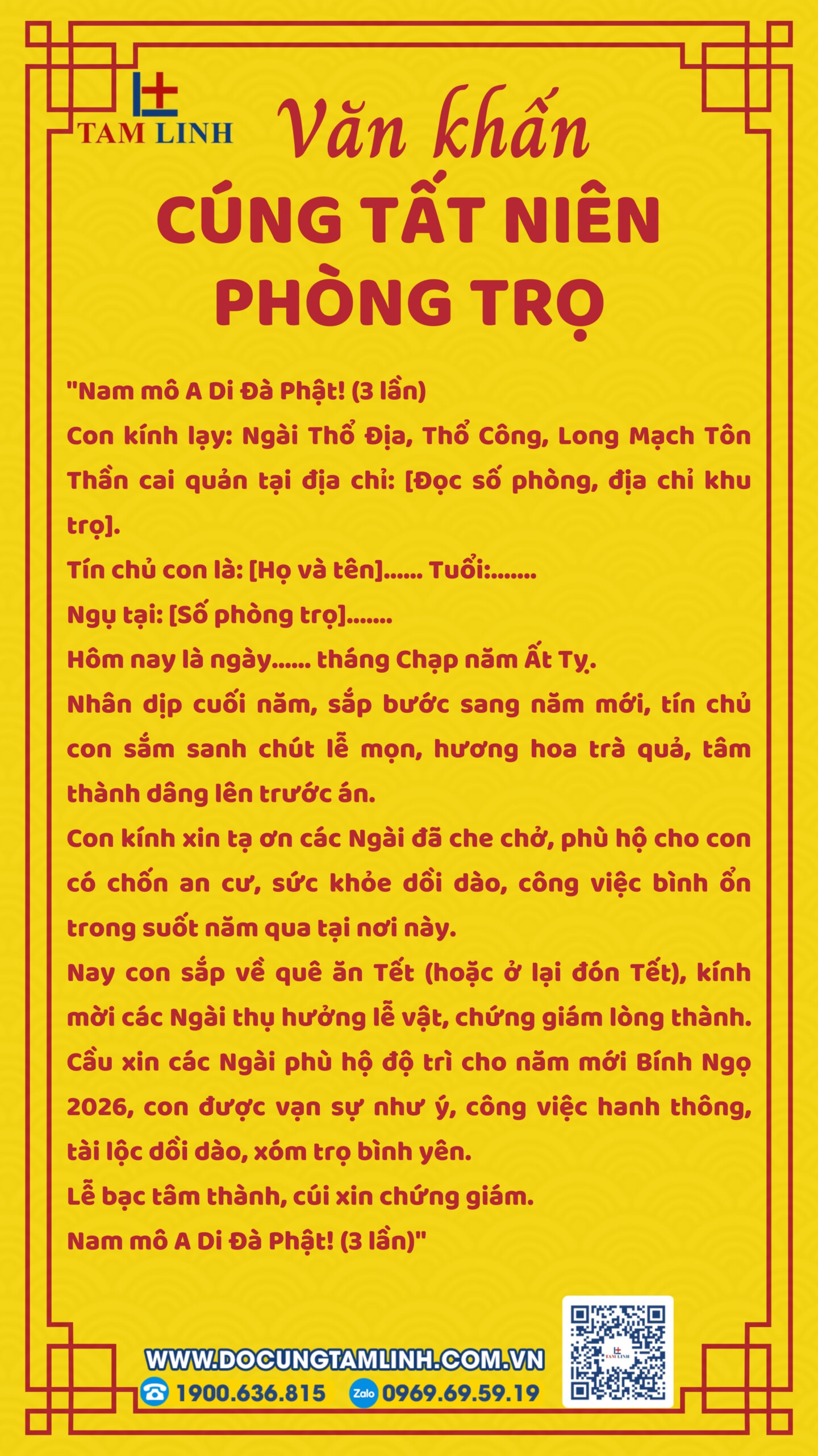 Bài văn khấn cúng tất niên phòng trọ, nhà thuê