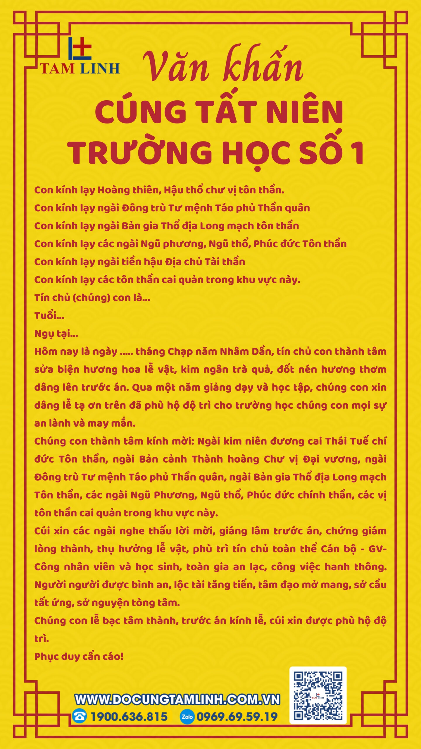 Bài văn khấn cúng tất niên trường học số 1