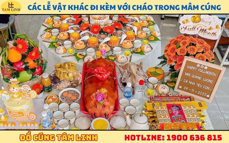 cac le vat khac di kem voi chao trong mam cung