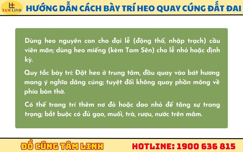 cách bày trí heo quay cúng đất đai