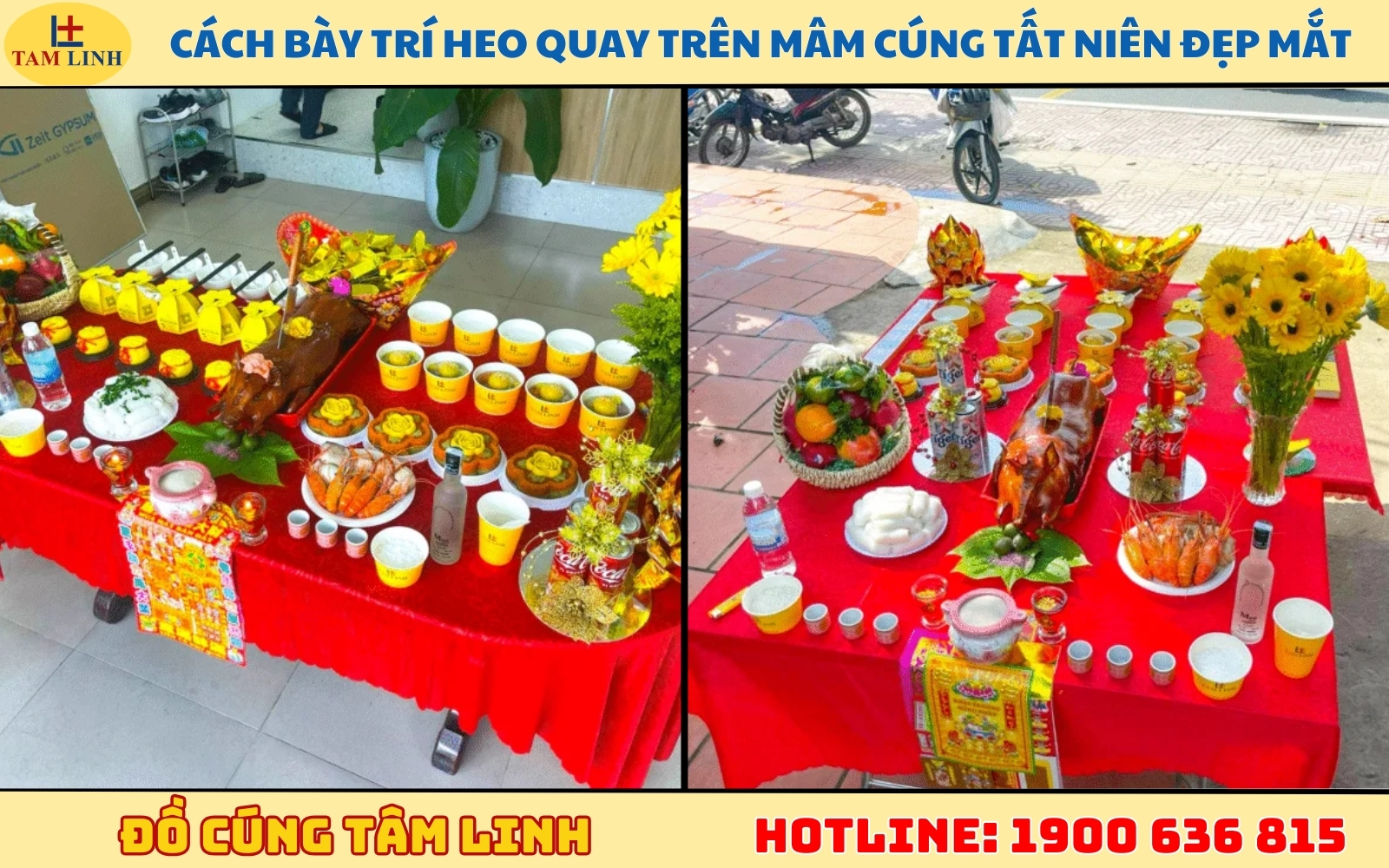 Cách trang trí heo quay trên mâm cúng tất niên đẹp mắt