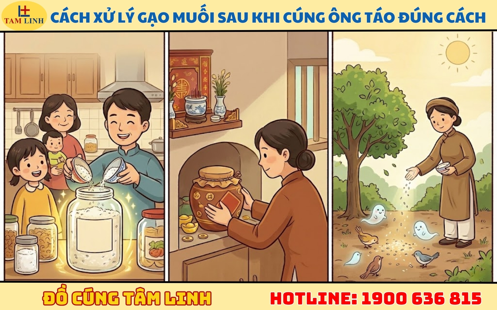 Cách xử lý gạo muối sau khi cúng ông Táo đúng cách 