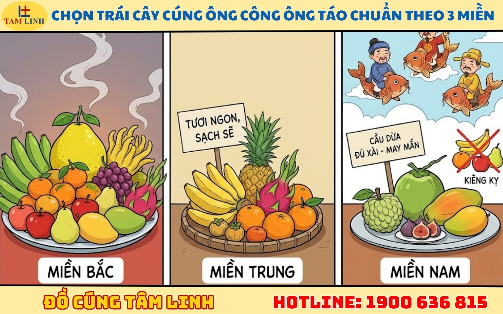 Chọn trái cây cúng ông Công ông Táo chuẩn theo 3 miền