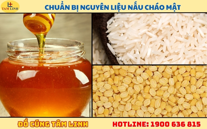Chuẩn bị nguyên liệu nấu cháo mật 