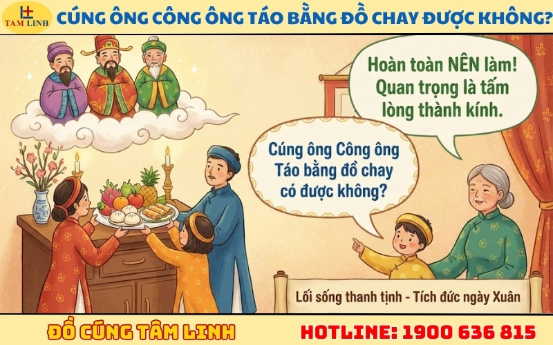 Cúng ông Công ông Táo bằng đồ chay có được không
