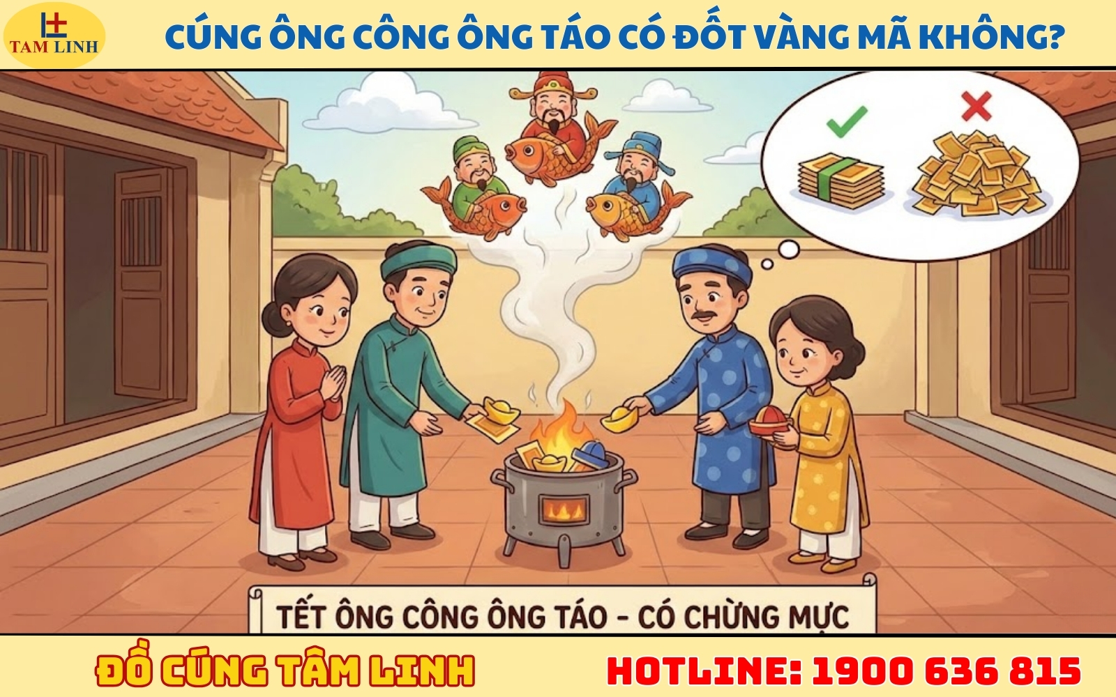 Cúng ông Công ông Táo có đốt vàng mã không