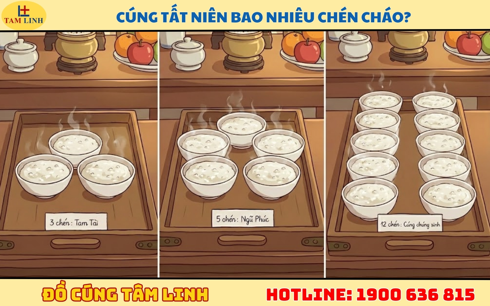 Cúng tất niên bao nhiêu chén cháo