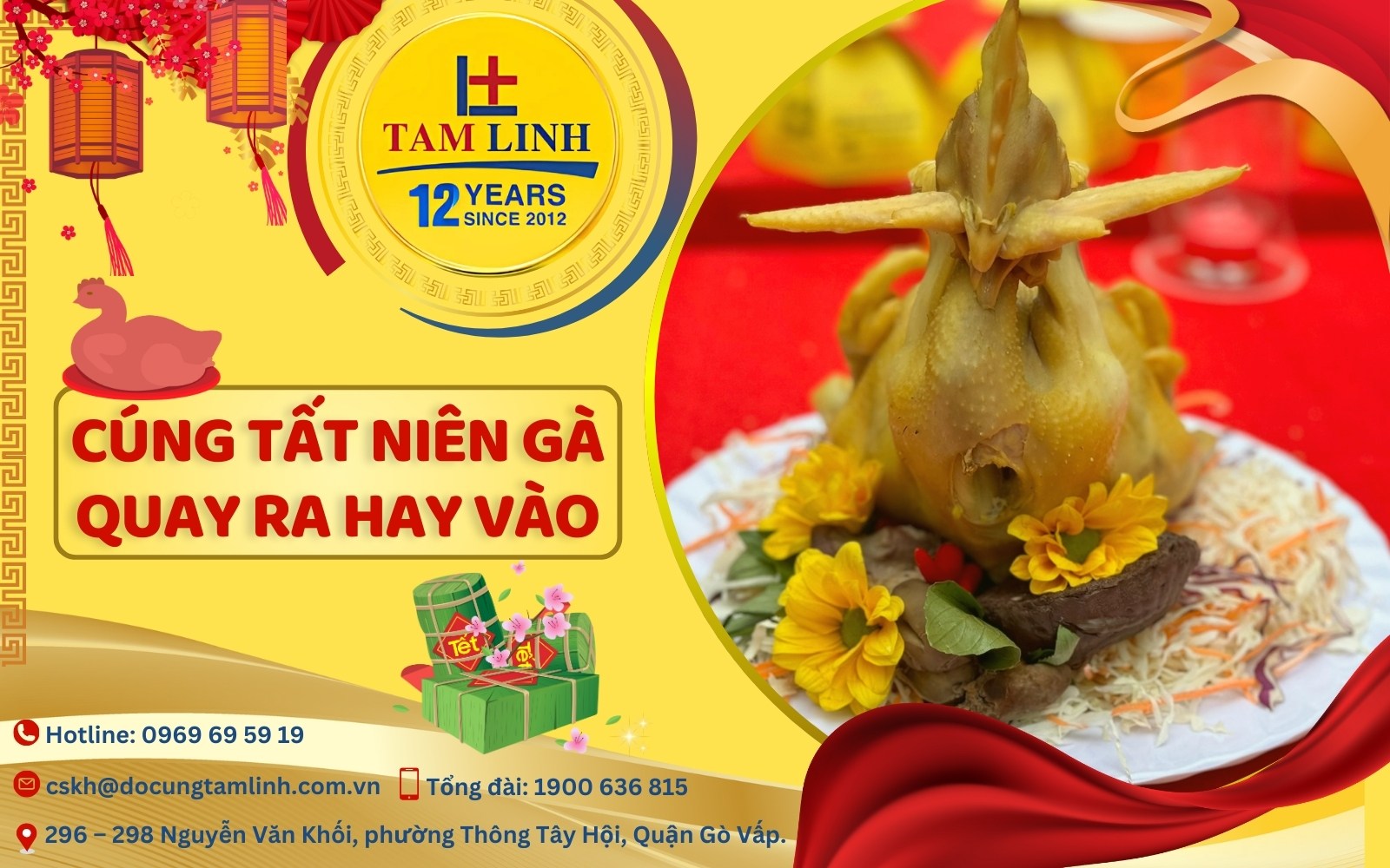 cúng tất niên gà quay ra hay vào