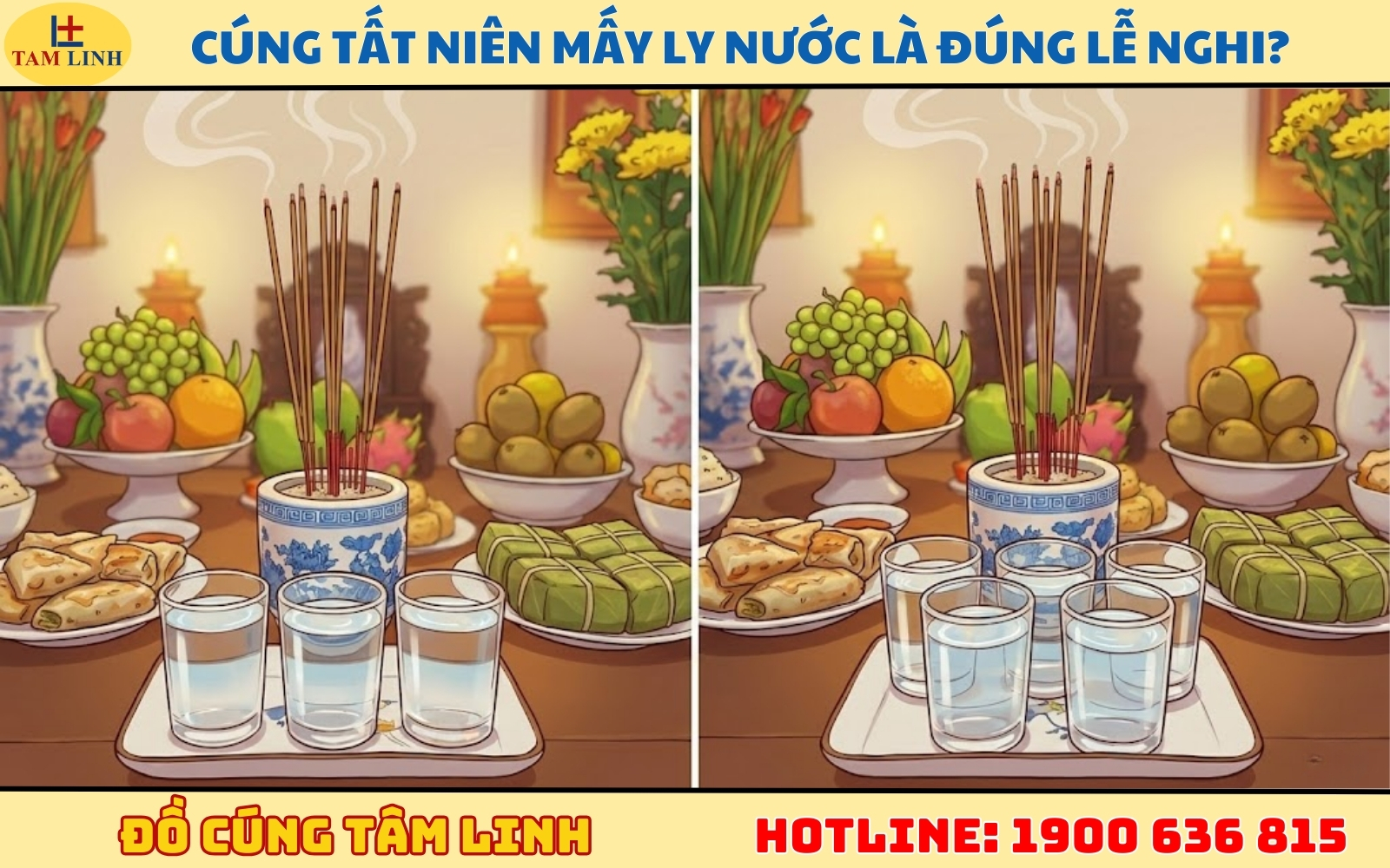 Cúng tất niên mấy ly nước là đúng lễ nghi