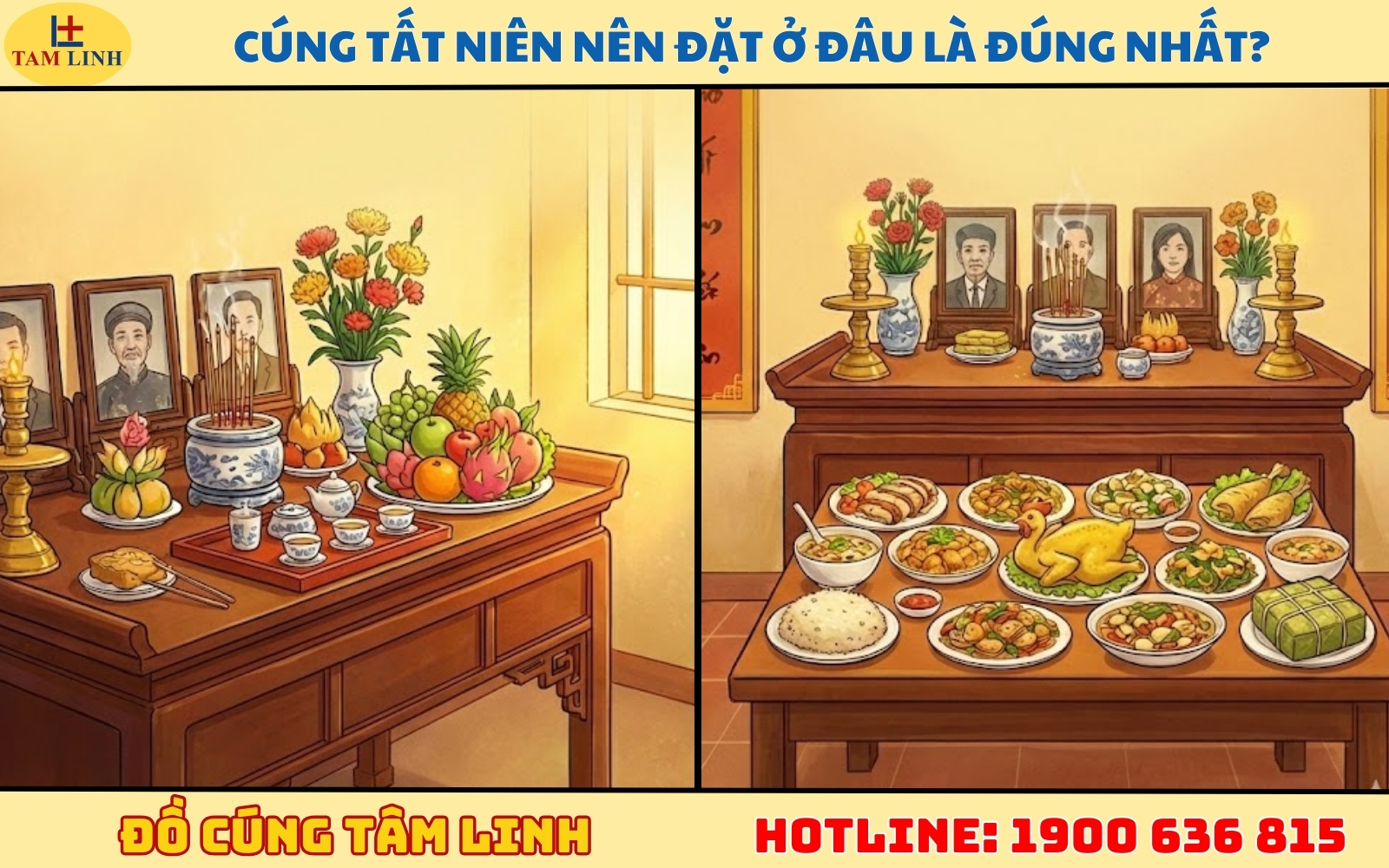 Cúng tất niên nên đặt ở đâu là đúng nhất