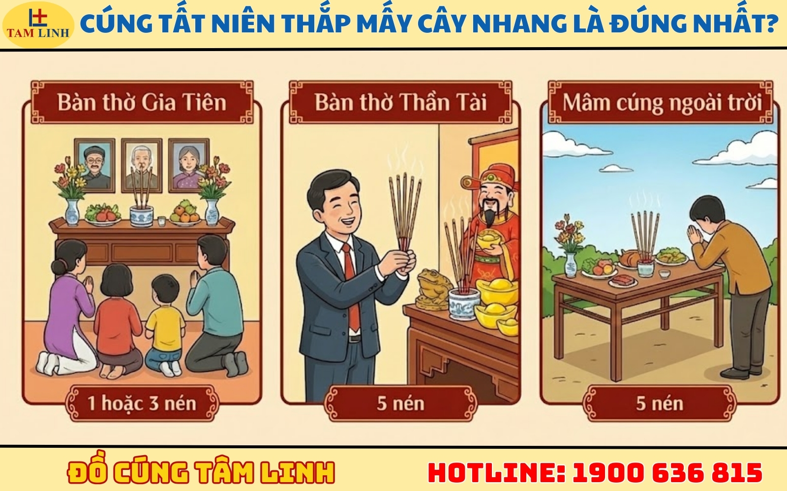 Cúng tất niên thắp mấy cây nhang là đúng nhất