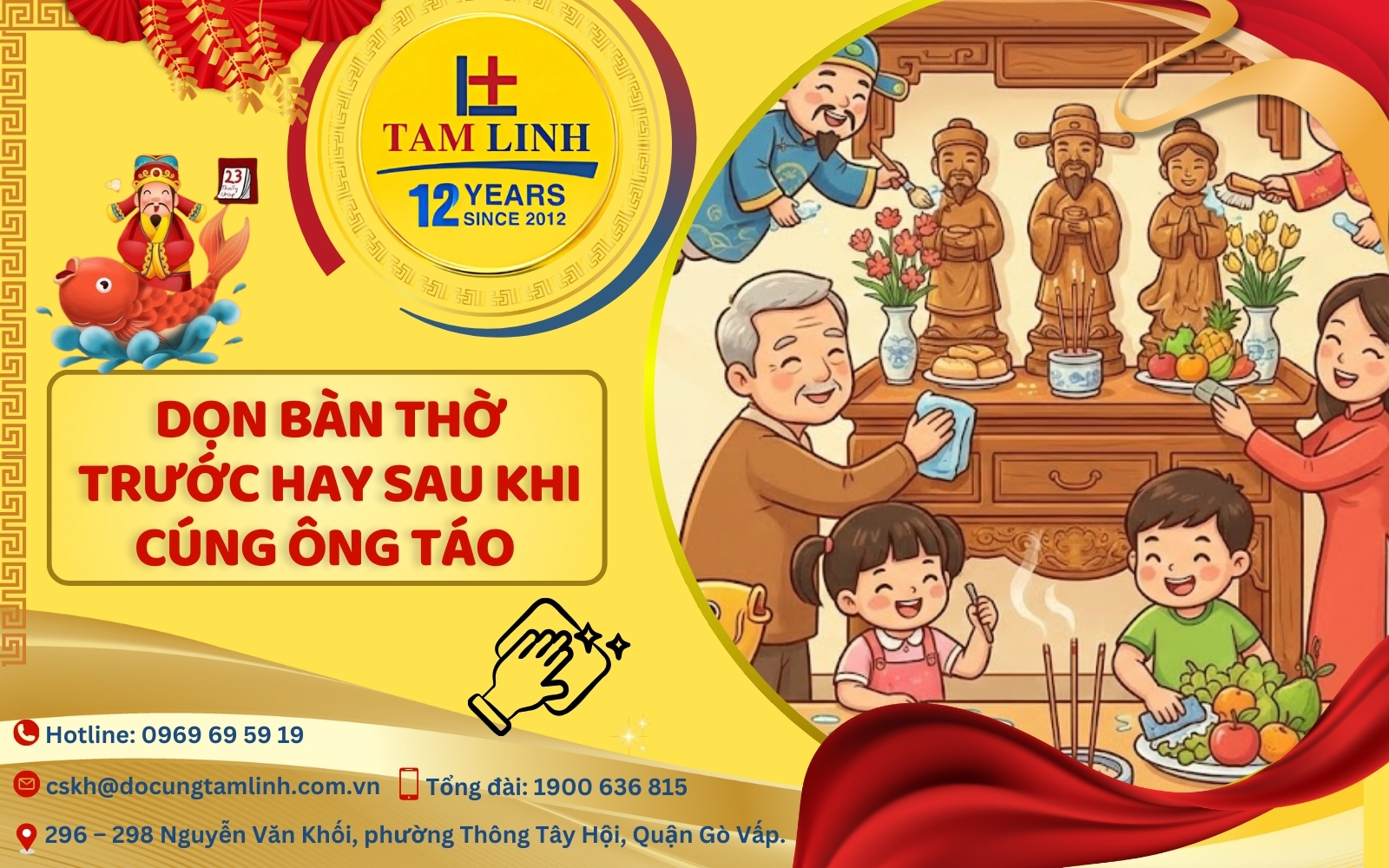 Dọn bàn thờ trước hay sau khi cúng ông Táo