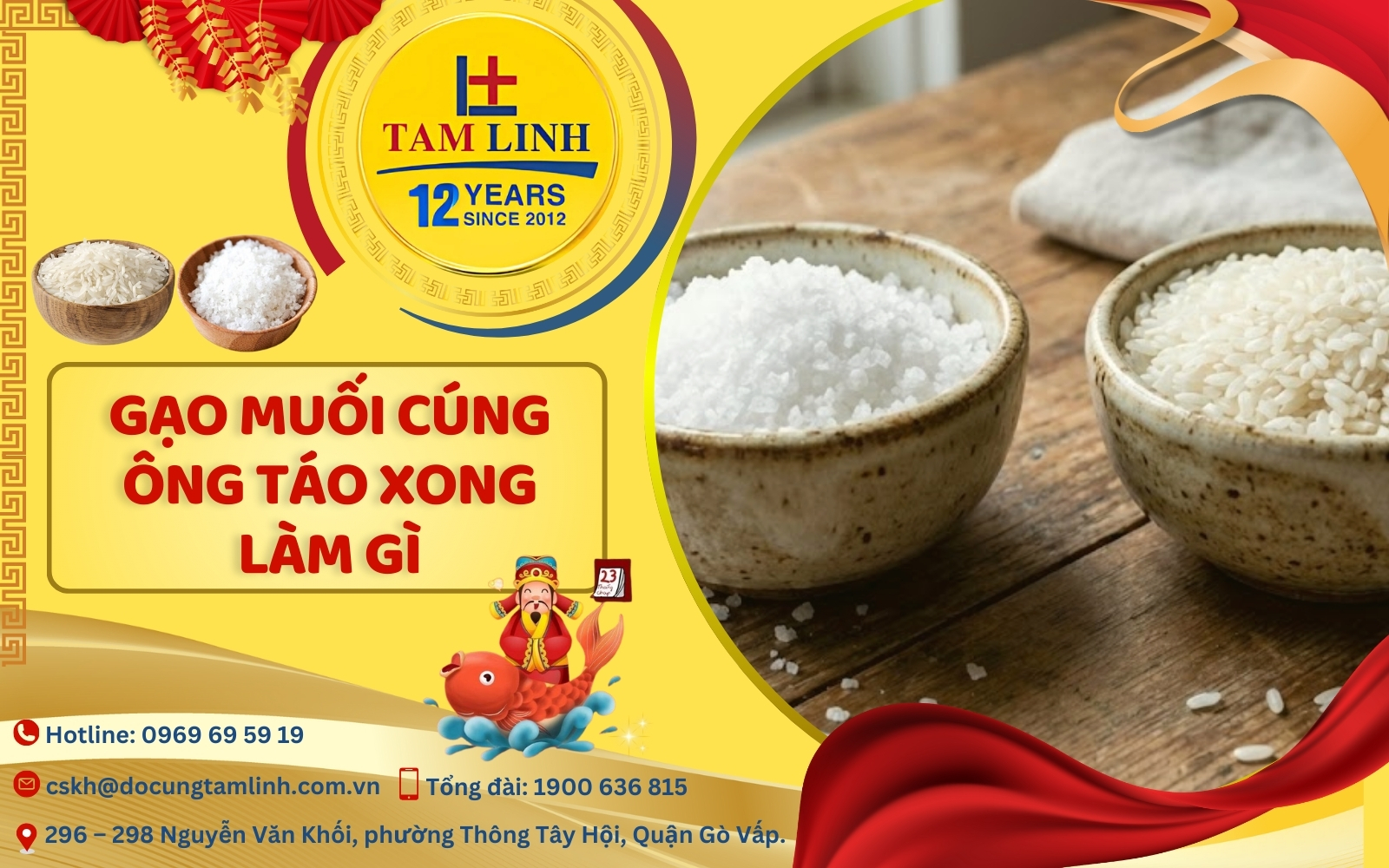 gạo muối cúng ông táo xong làm gì
