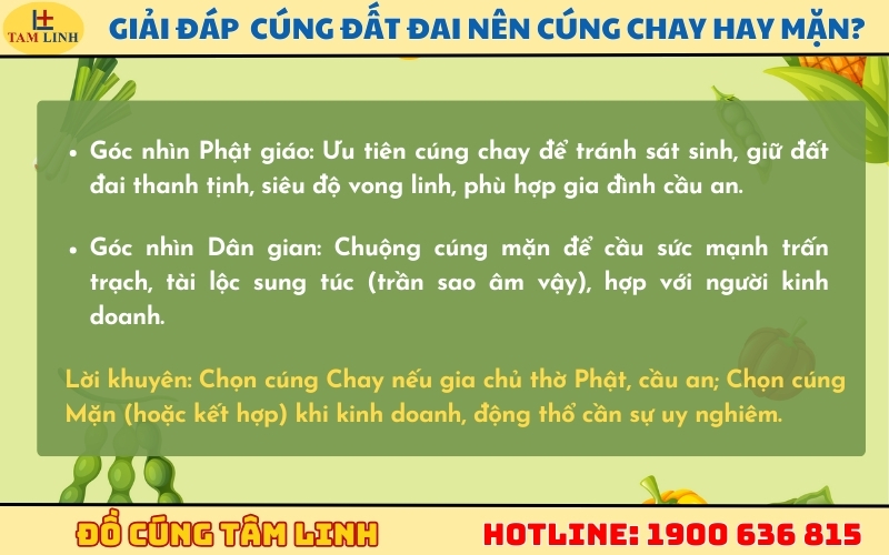 Giải đáp chi tiết cúng đất đai nên cúng chay hay mặn