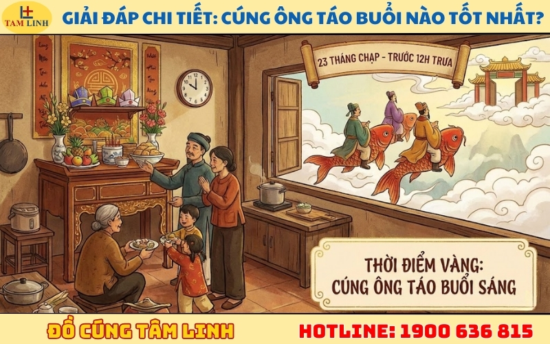 Giải đáp chi tiết_ Cúng ông Táo buổi nào tốt nhất