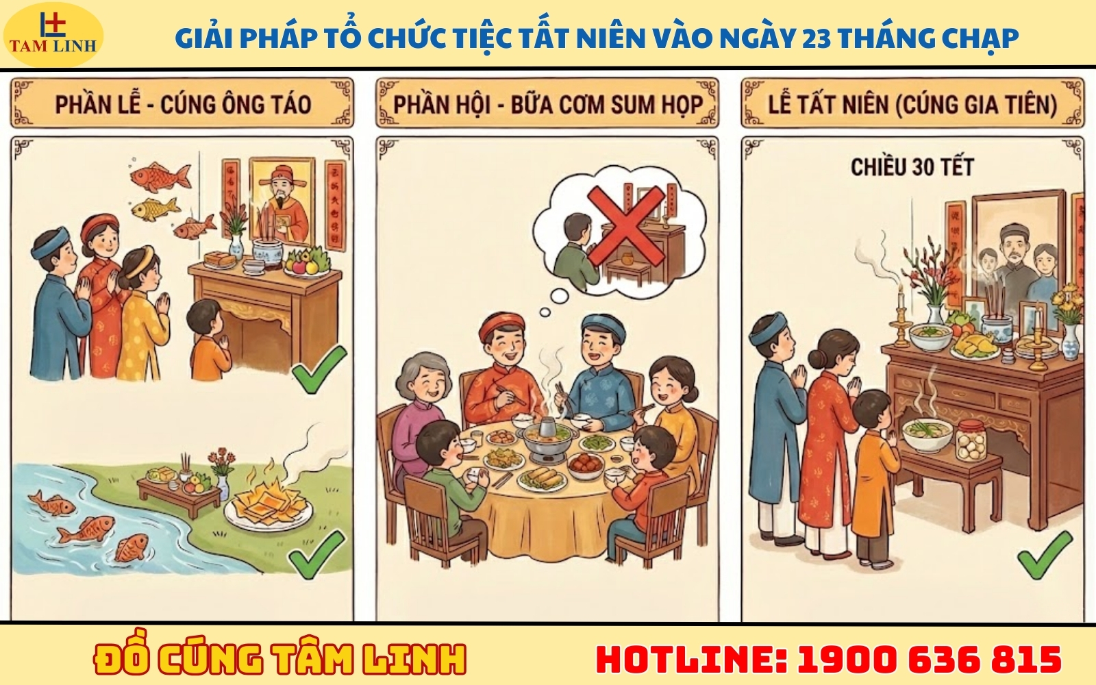 Giải pháp tổ chức tiệc tất niên cho gia đình vào ngày 23 tháng Chạp