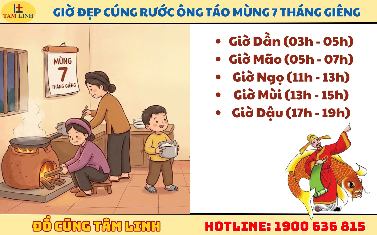 Giờ đẹp cúng rước Ông Táo mùng 7 tháng giêng