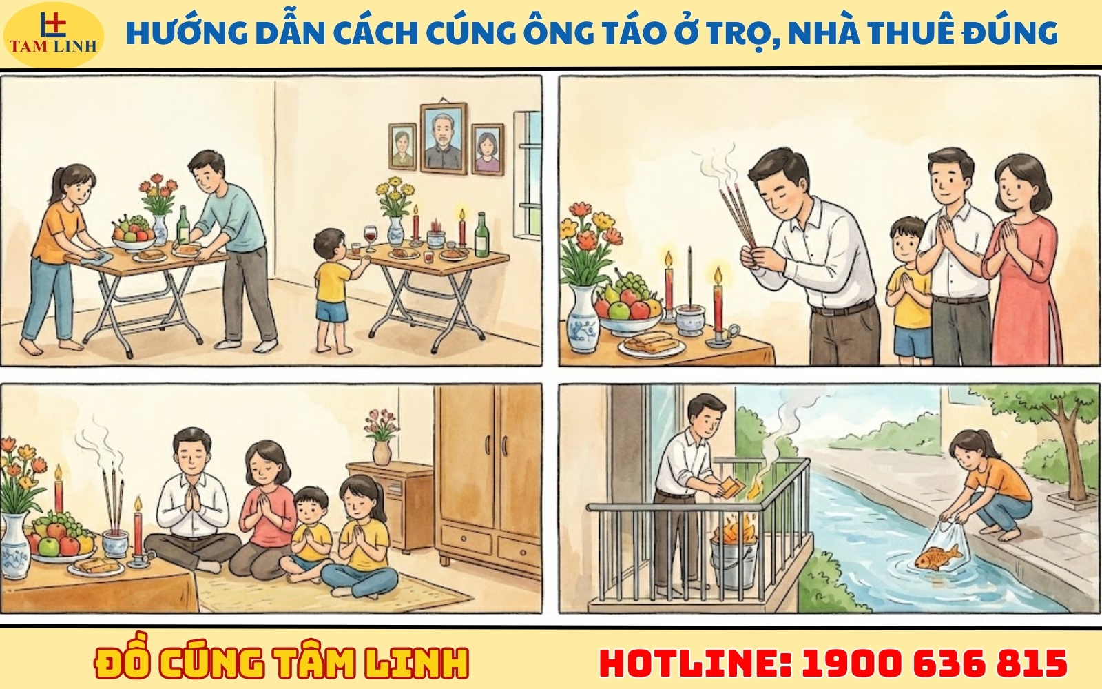 Hướng dẫn cách cúng Ông Táo ở trọ, nhà thuê đúng