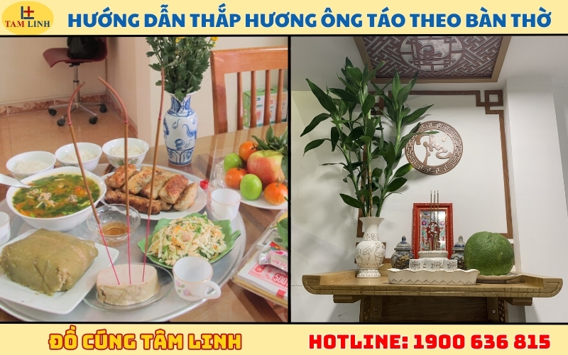 Hướng dẫn thắp hương ông táo theo bàn thờ