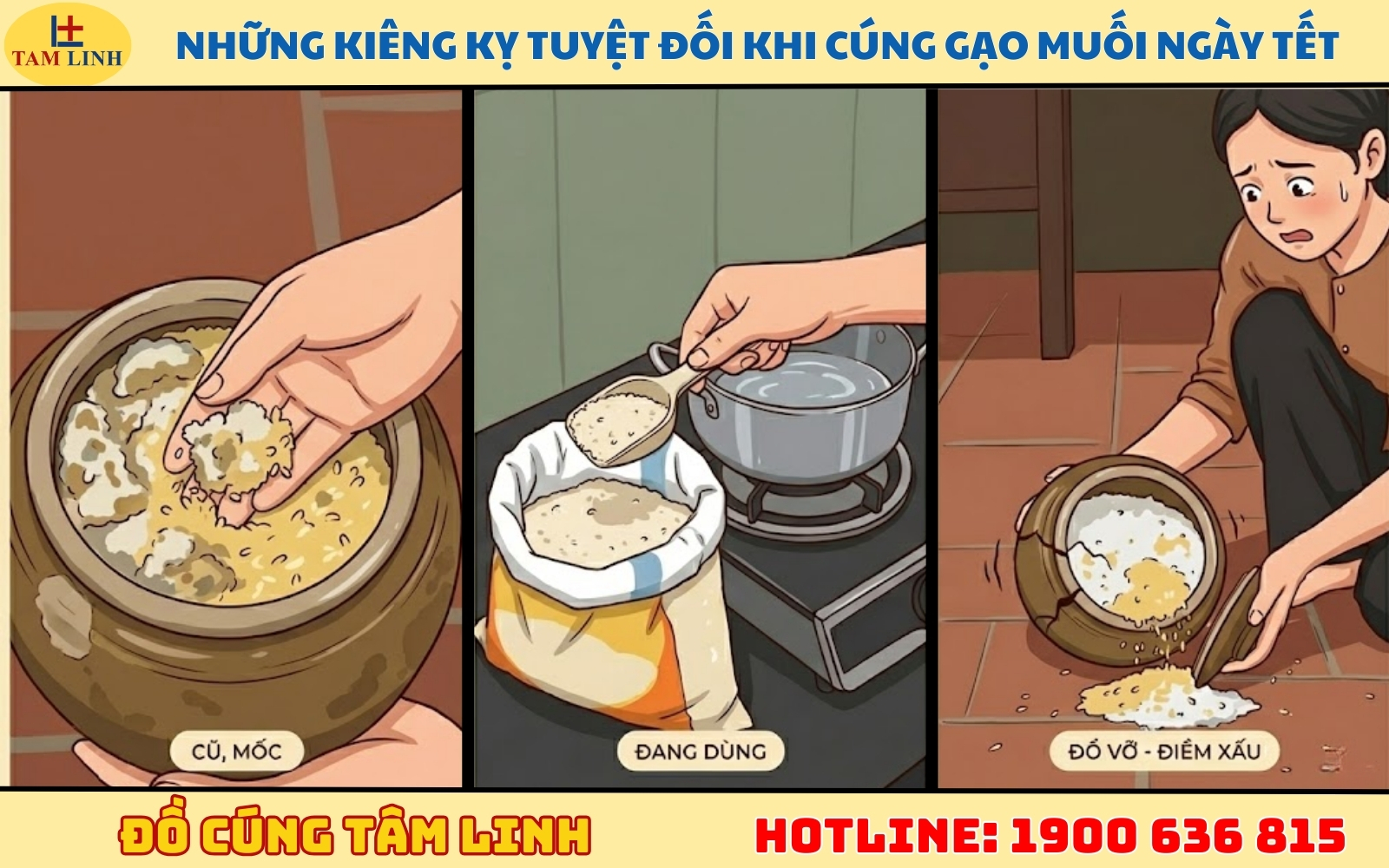 Những kiêng kỵ tuyệt đối khi cúng gạo muối ngày Tết
