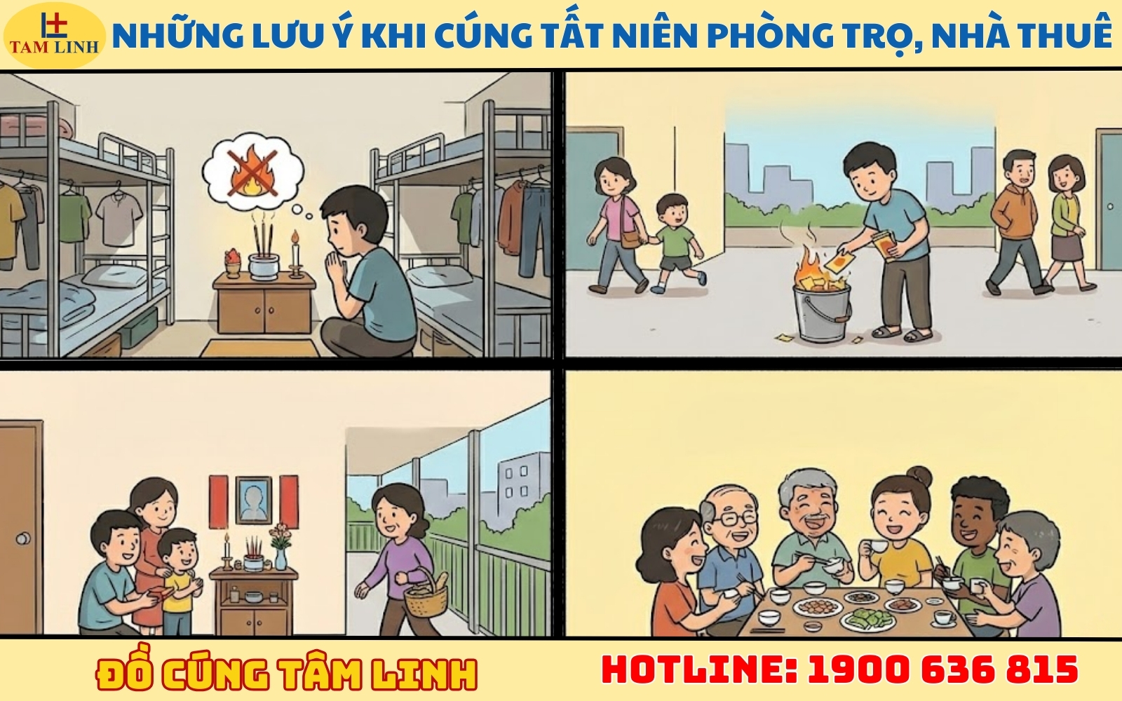 Những lưu ý khi cúng tất niên phòng trọ, nhà thuê