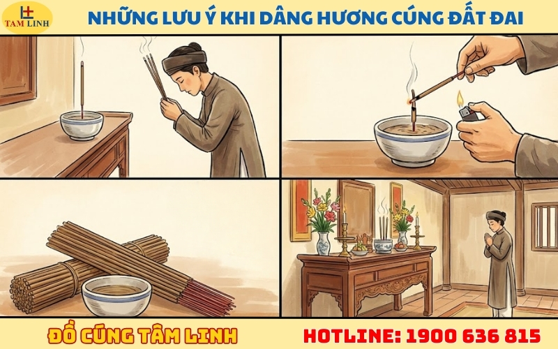 Những lưu ý khi dâng hương cúng đất đai