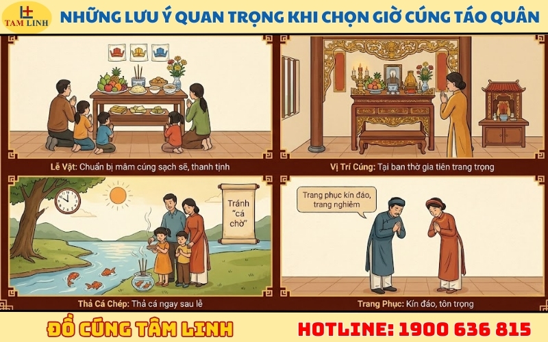 Những lưu ý quan trọng khi chọn giờ cúng Táo Quân