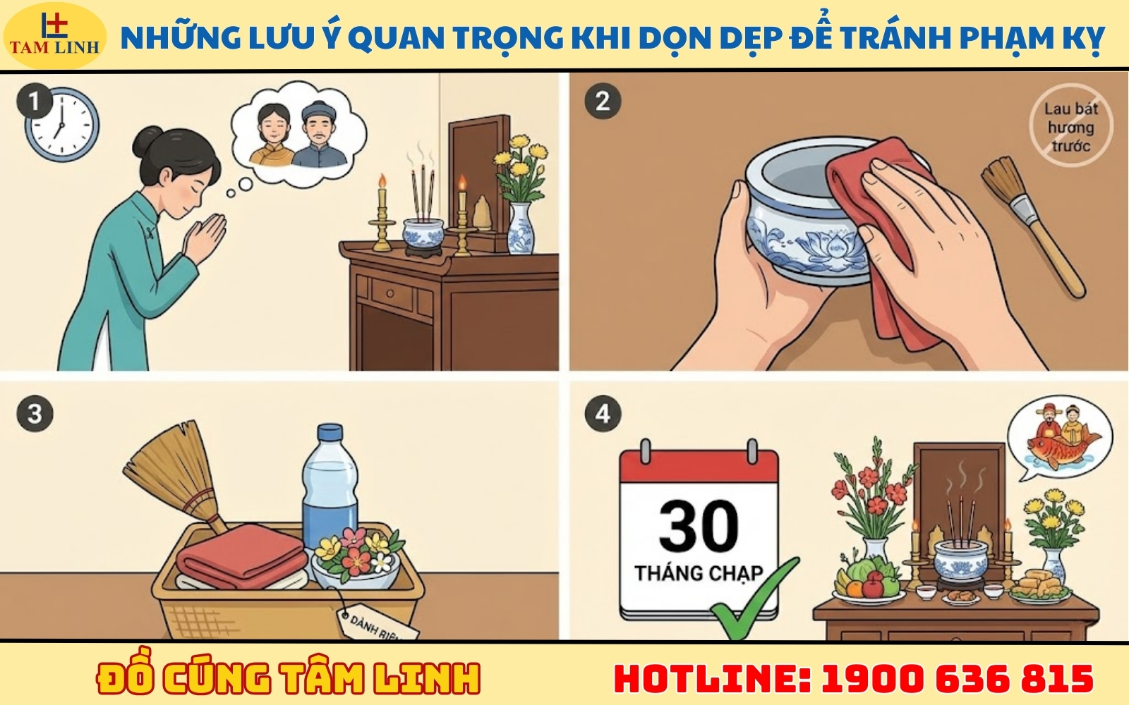 Những lưu ý quan trọng khi dọn dẹp bàn thờ ông Táo